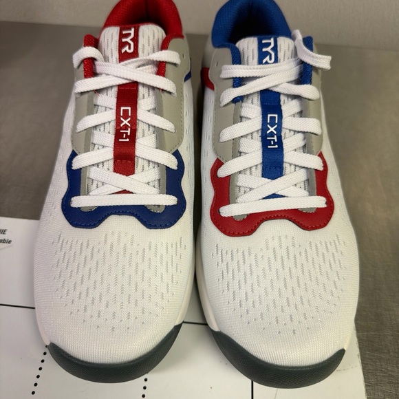 TYR CXT-1 Trainer Sneakers M Sz 8 W 9.5 White Red Blue Athletic Training  NEW - Picture 1 of 7